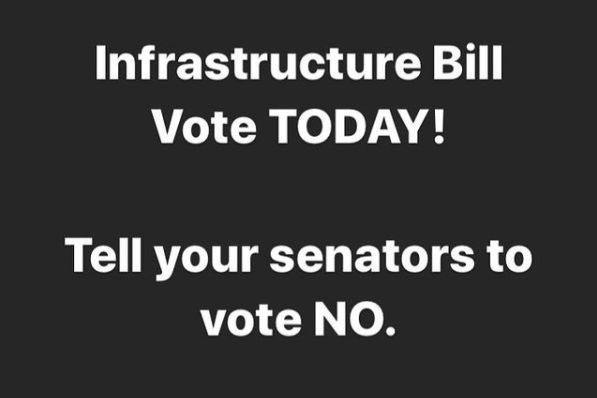 Tell Senators to Vote NO on Infrastructure